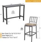Outdoor Patio Bar Set, Bar Height Patio Dining Set, Weather-Resistant Bistro - Image 6