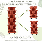 Umigy 2 Set of 7 Tier Vertical Planter Stackable Tower Planters Strawberry Herb - Image 6