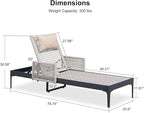 PURPLE LEAF 4 Pieces Outdoor Chaise Lounge Set Rattan Wicker Lounger - Image 9