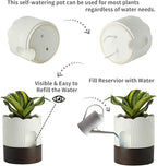 Nihow Self Watering Plant Pot Set: 6 Inch & 8 Inch Ceramic Planter - Image 3