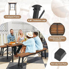 Tangkula 59" Narrow Outdoor Dining Table - Image 6