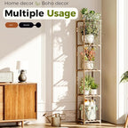 Bamworld Corner Plant Stand Indoor Tall Plant Shelf 5-tier Wood Plant Holder - Image 3