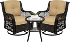 Best Choice Products 3-Piece Outdoor Wicker Patio Bistro Set w/ 2 360-Degree by BestChoiceProducts