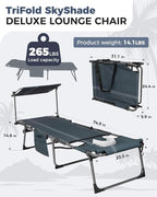 KingCamp Tanning Chair with Face Hole, Lounge Chairs Outdoor Folding Comfy - Image 2