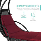 Best Choice Products Outdoor Hanging Curved Steel Chaise Lounge Chair Swing - Image 5