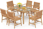 PHI VILLA 7 Pieces Acacia Wood Outdoor Dining Set - Image 9