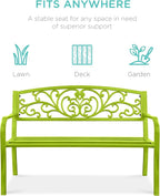 Best Choice Products Outdoor Bench Steel Garden Patio Porch Furniture - Image 3