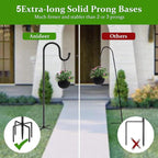 48" Shepherds Hooks for Outdoor, Heavy Duty Garden Bird Feeder Pole for Hanging - Image 8