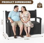 EasyUp 80 Gallon Wood Grain Style Outdoor Storage Bench, Waterproof and - Image 3