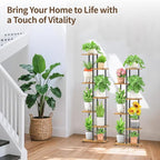 LASZOLA Black 6 Tiered Wood Plant Stand Indoor - Image 2