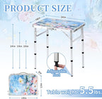Outdoor Side Table, Portable 3 Adjustable Height Small Outdoor Folding Table - Image 3