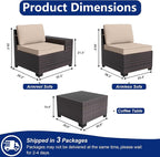 Outdoor Patio Furniture Set, 6 Pieces Outdoor Sectional Furniture High Backrest - Image 2