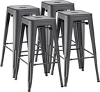 Furmax 30 Inch Metal Bar Stools Set of 4, Counter Height Backless Stools by Furmax