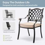 9-Piece Cast Aluminum Patio Furniture, Outdoor Dining Sets - Image 6