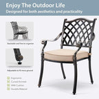 5-Piece Cast Aluminum Patio Furniture, Outdoor Dining Sets - Image 5