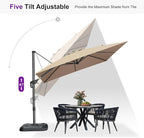 PURPLE LEAF 9 Feet Square Cantilever Umbrella Patio Umbrella - Image 7