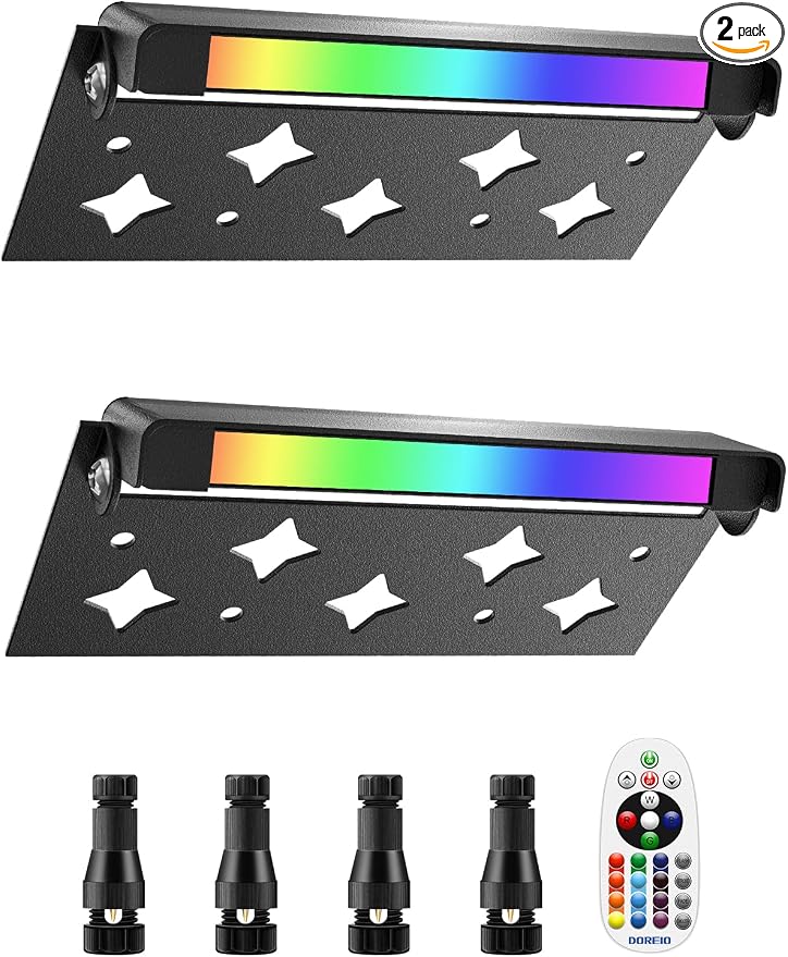 5W RGB Retaining Wall Lights 7 inch LED Hardscape Lighting Color Changing Low by DOREIO