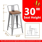 WENTMENT Bar Stools Set of 4 Counter Height Stools - Image 2