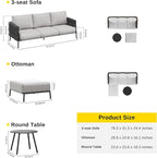 EAST OAK Life Chatter Patio Furniture Set, Outdoor Furniture Sectional Sofa Set - Image 7