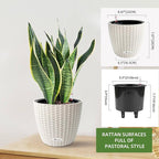 Dexceder 9x8 Inches Rattan Self Watering Planter Indoor Outdoor, Inner Pot - Image 3