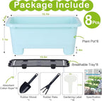 Self-Watering Rectangle Planter Boxes 8-Pack, 15.7-Inch Window Box Planter - Image 7