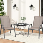 Patio Chairs Set of 2, Easily Set Up Stackable Outdoor Dining Chairs - Image 2