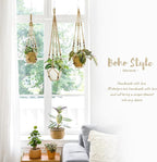Mkono 3 Pack Macrame Plant Hangers Indoor Different Size Hanging Planter Basket - Image 3