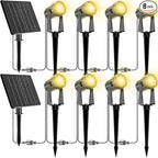 ZYAN Solar Landscape Spotlights, Separate Monocrystalline Panels & USB-C by ZYAN