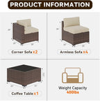 Aoxun Patio Furniture Sets, 7-Piece Outdoor Patio Furniture - Image 2