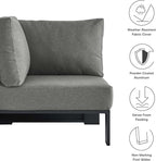 Modway Tahoe Aluminum Outdoor Sectional Corner Chair in Gray Charcoal - Image 7