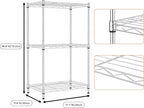 3 Tiers Shelf Metal Storage Shelves Wire Rack Closet Organizers - Image 8