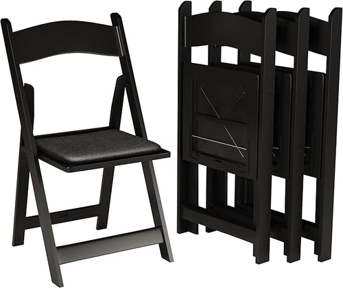 300 Black Resin Stackable Folding Chair by Simplex