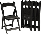 SIMPLEX 4 Black Resin Stackable Folding Chair by Simplex
