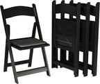 500 Black Resin Stackable Folding Chair by Simplex