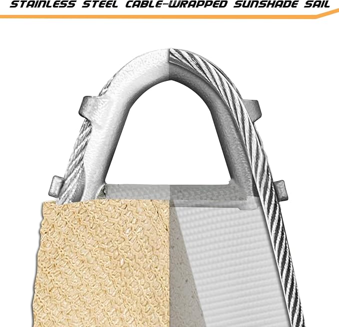 Upgraded with High-Strength Steel Cable Edges 20' x 24' Sun Shade Sail Dark - Image 5