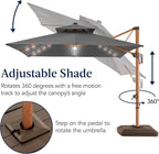 Best Choice Products 10ft Square Cantilever Patio Umbrella w/Base Included - Image 8