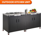 Gas Grill, Movable Outdoor Gas Stove Stainless Steel Top - Image 8