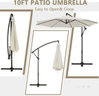VECELO 10ft Offset Patio Umbrella, Cantilever Umbrella, Hanging Outdoor - Image 6
