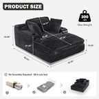67" Oversized Chaise Lounge Chair Indoor, Soft Boneless Cloud Couch - Image 2