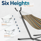 Hammock with Stand for Outside, 600lbs Portable Hammock with Steel Frame for - Image 3