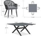 PURPLE LEAF 5 Pieces Oversized Square Patio Dining Set - Image 7