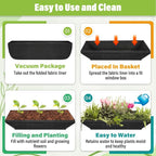 Riare 4 Pack 36 Inch Black Fabric Window Box Liners- Felt Square Trough Planter - Image 5