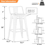 Yongchuang 26" Metal Barstools Set of 4 Low Back Bar Stool Counter Height Bar - Image 3