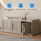 3 Doors Shoe Bench, Waterproof & UV-Resistant, Resin Shoe Cabinet Indoor & - Image 4