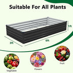 2 Pack 6x3x1FT Galvanized Raised Garden Bed Kit, Outdoor Metal Planter Box - Image 4