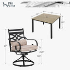 PHI VILLA 5 Pieces Outdoor Dining Set - Image 2