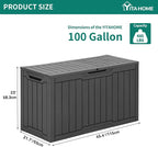 YITAHOME 100 Gallon Resin Deck Box, Weather Resistant Outdoor Storage Box - Image 7