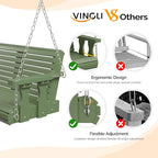 VINGLI Upgraded Patio Wooden Porch Swing - Image 2