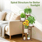 iDavosic.ly 4 Tier Plant Stand Indoor, Tiered Corner Wood Multiple Flower - Image 7