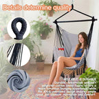 Hammock Chair Hanging Rope Swing Chair, Max 450 Lbs, Large Hanging Chair - Image 5